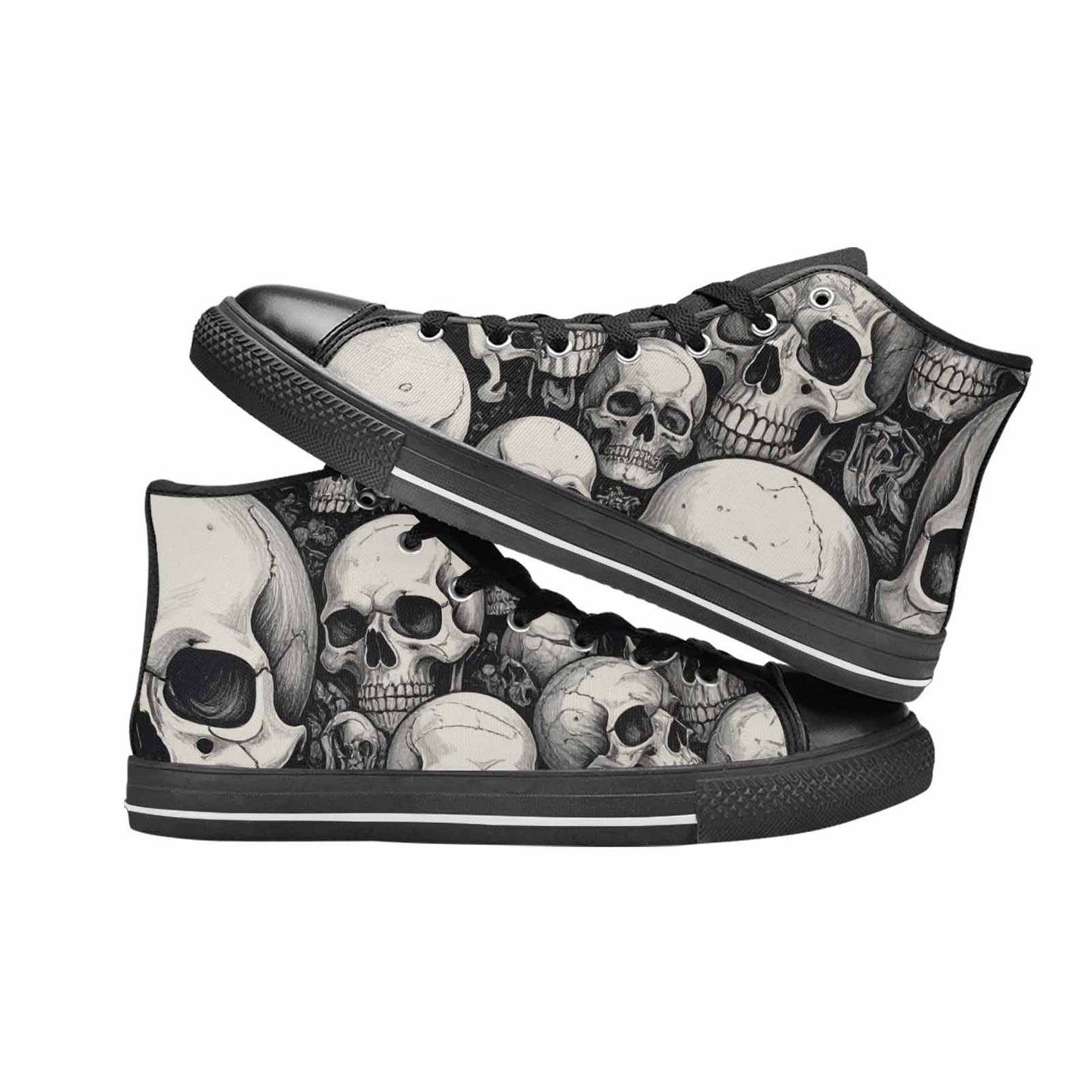 MEN'S Skulls - Classic High Top Canvas Grunge Custom Sneakers
