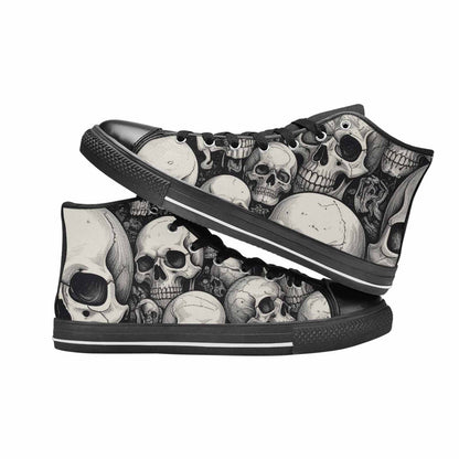 MEN'S Skulls - Classic High Top Canvas Grunge Custom Sneakers
