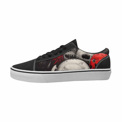 WOMEN'S Monsters Black & Red Ink Canvas Original Design Vibrant Chaos Custom Printed Shoes