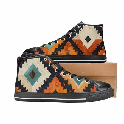 MEN'S Southwestern Geometric Diamond High Top Canvas Aesthetic Custom Sneakers
