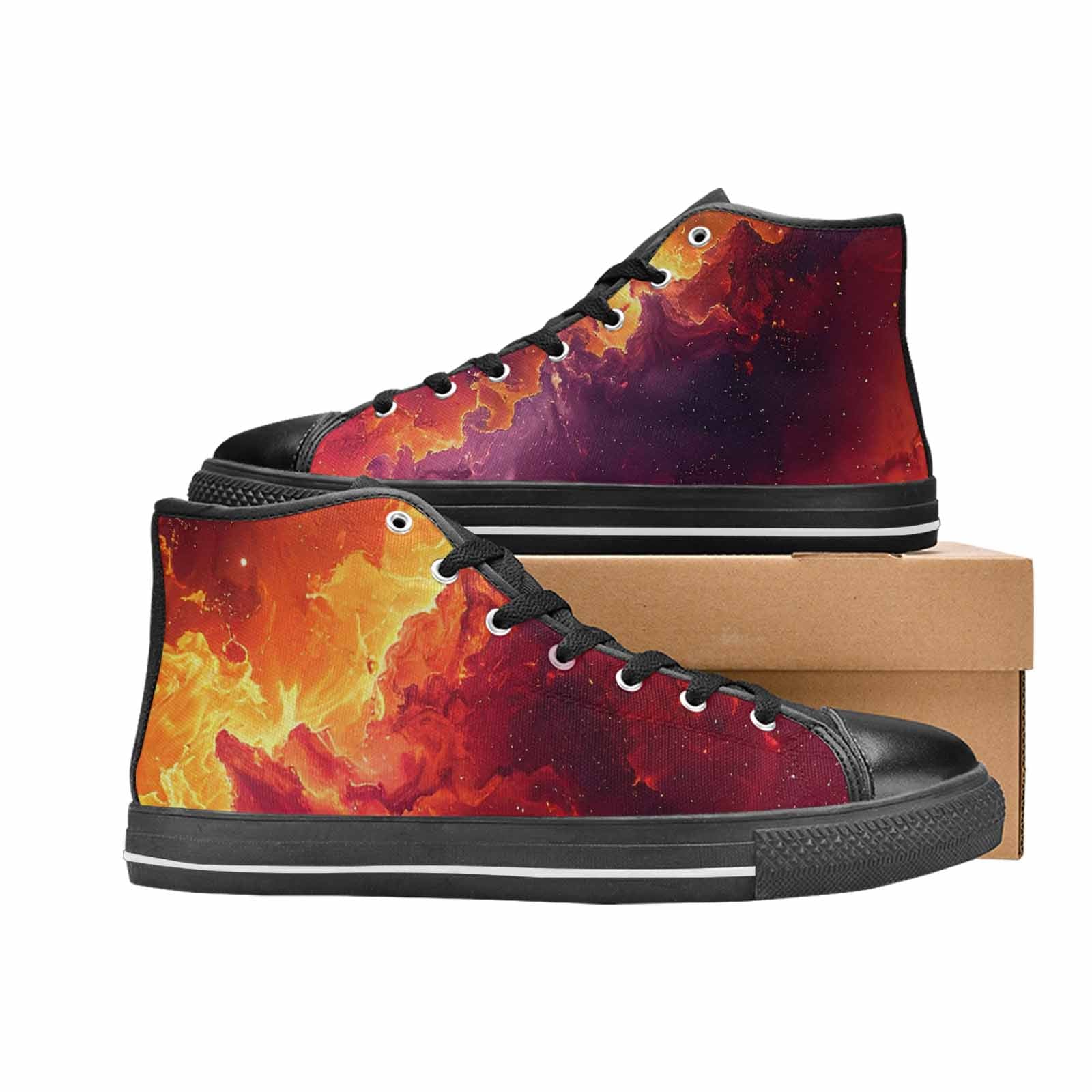 WOMEN'S Galaxy Art - High Top Canvas Vivid Custom Sneakers