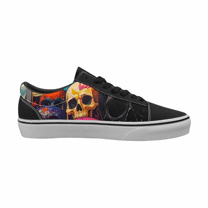 WOMEN'S Skulls (general) Skulls Lace-Up Canvas Melting Art Sneakers