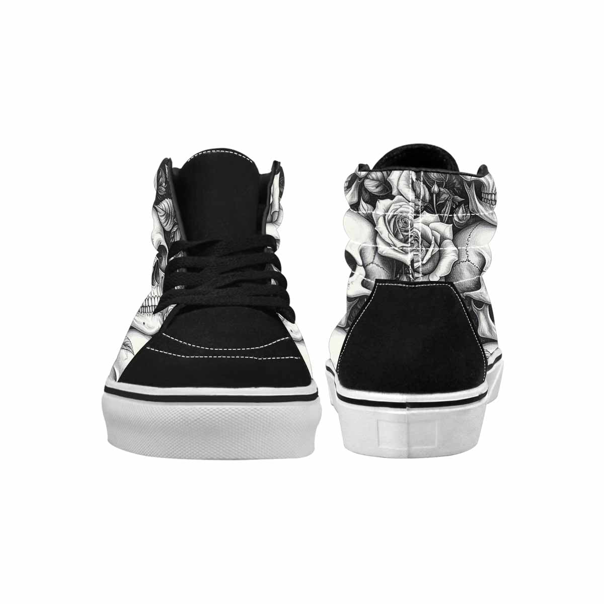 WOMEN'S Skulls Roses Pen Ink High Top Canvas Dreamcore Sneakers