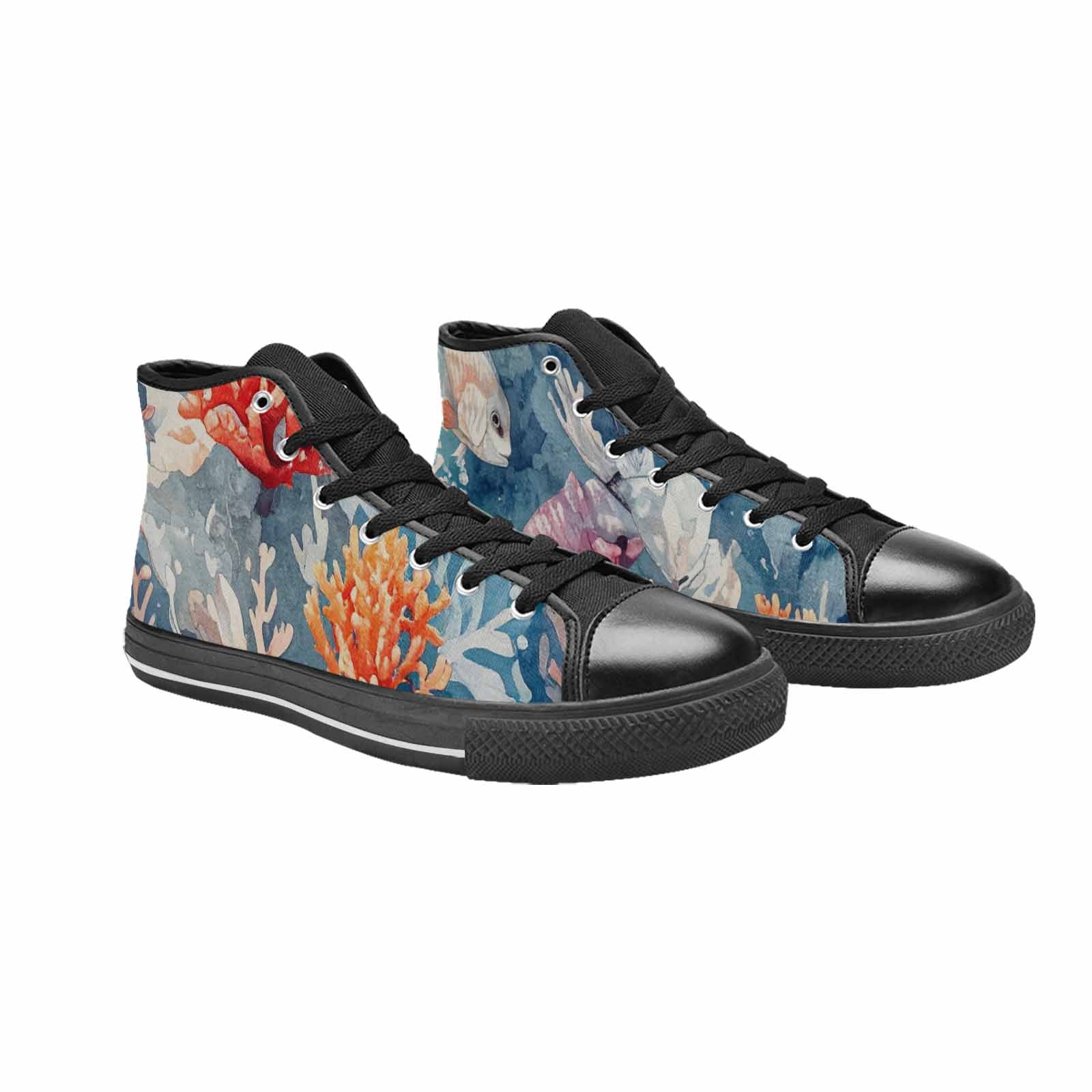 MEN'S Fish Scale Coral High Top Canvas Aesthetic Custom Shoes