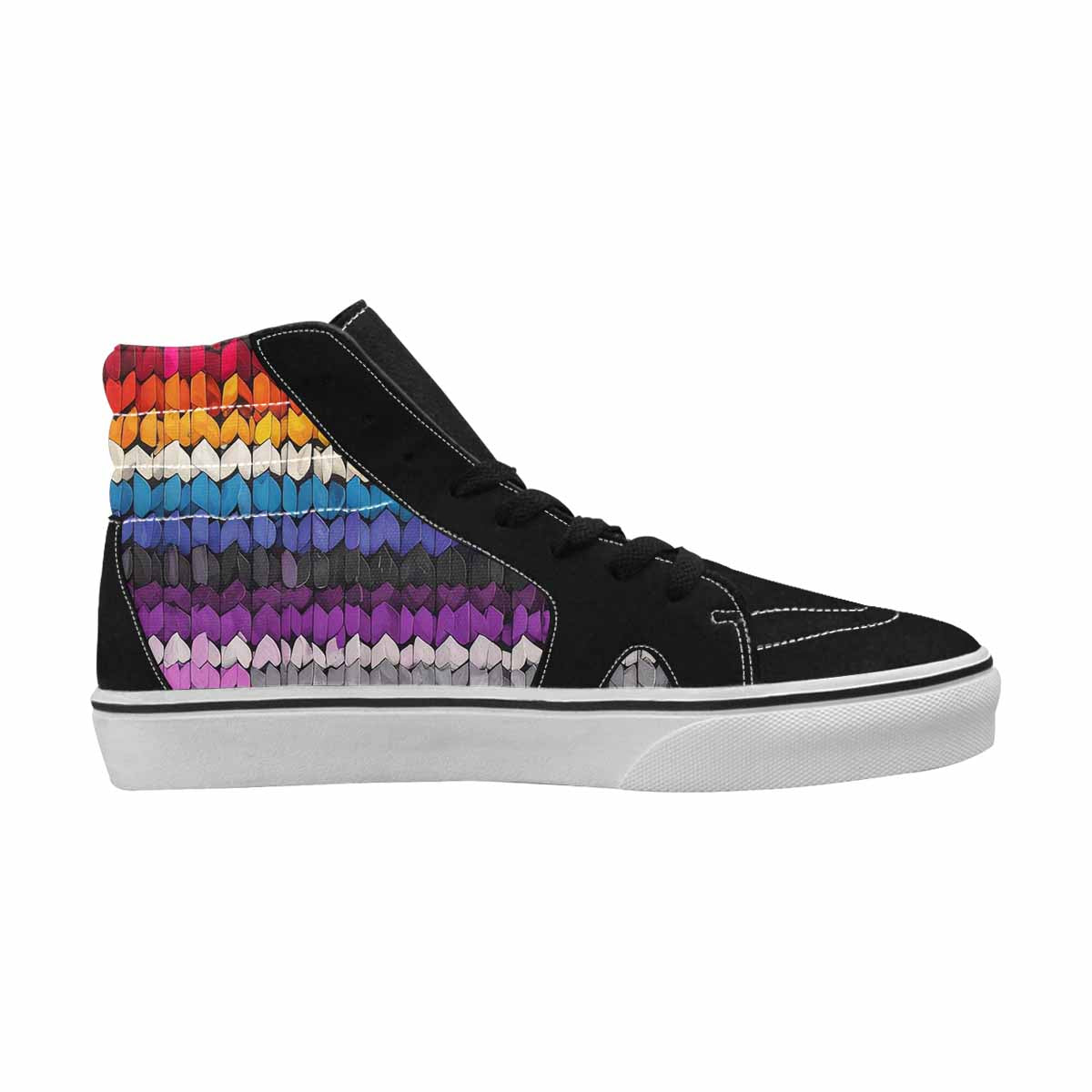 MEN'S Asexual Flag Color High Top Canvas Grunge Custom Shoes