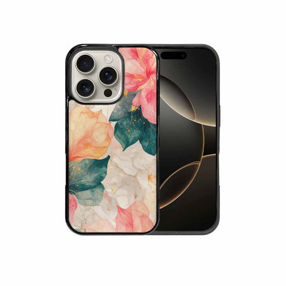 iPhone 16 Pro Case — Marble Floral, Customized Protective Case