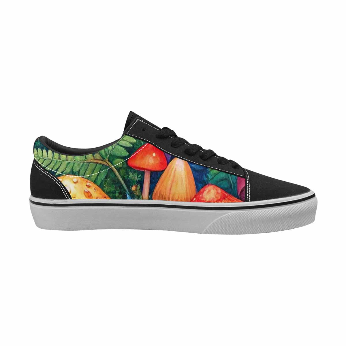 WOMEN'S Mushrooms  Botanical Mushrooms Lace-Up Canvas Surreal Custom Shoes