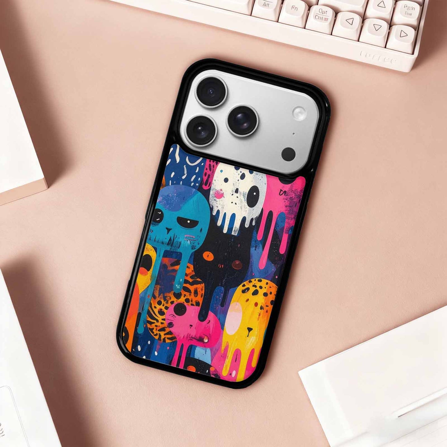 iPhone 17 Pro Case — Melting Aliens Pattern Hundreds Of Alien, Unique Phone Case Design