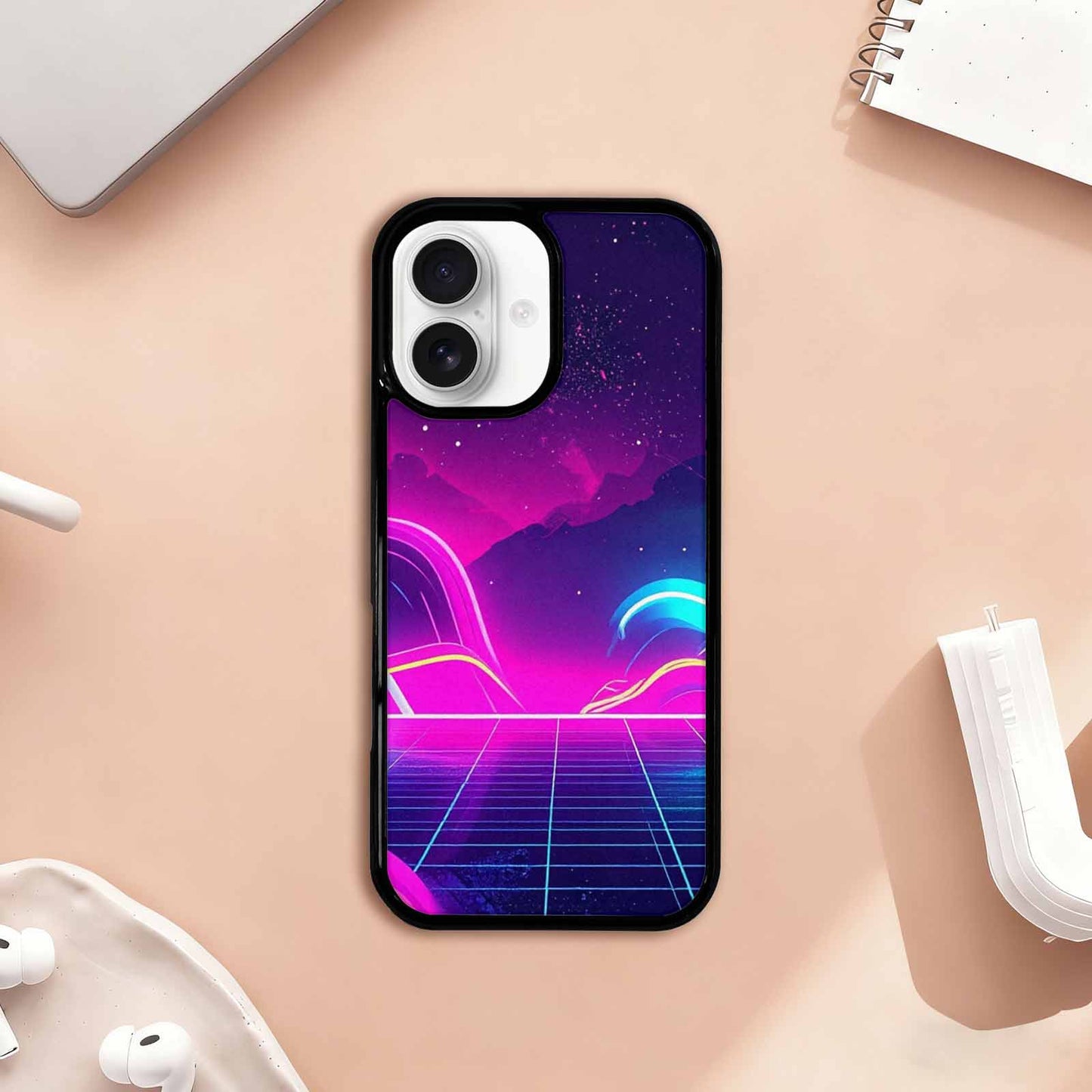 iPhone 17 Case — Neon Cartoon Art Pattern Retro Vintage, Custom Made Phone Cover