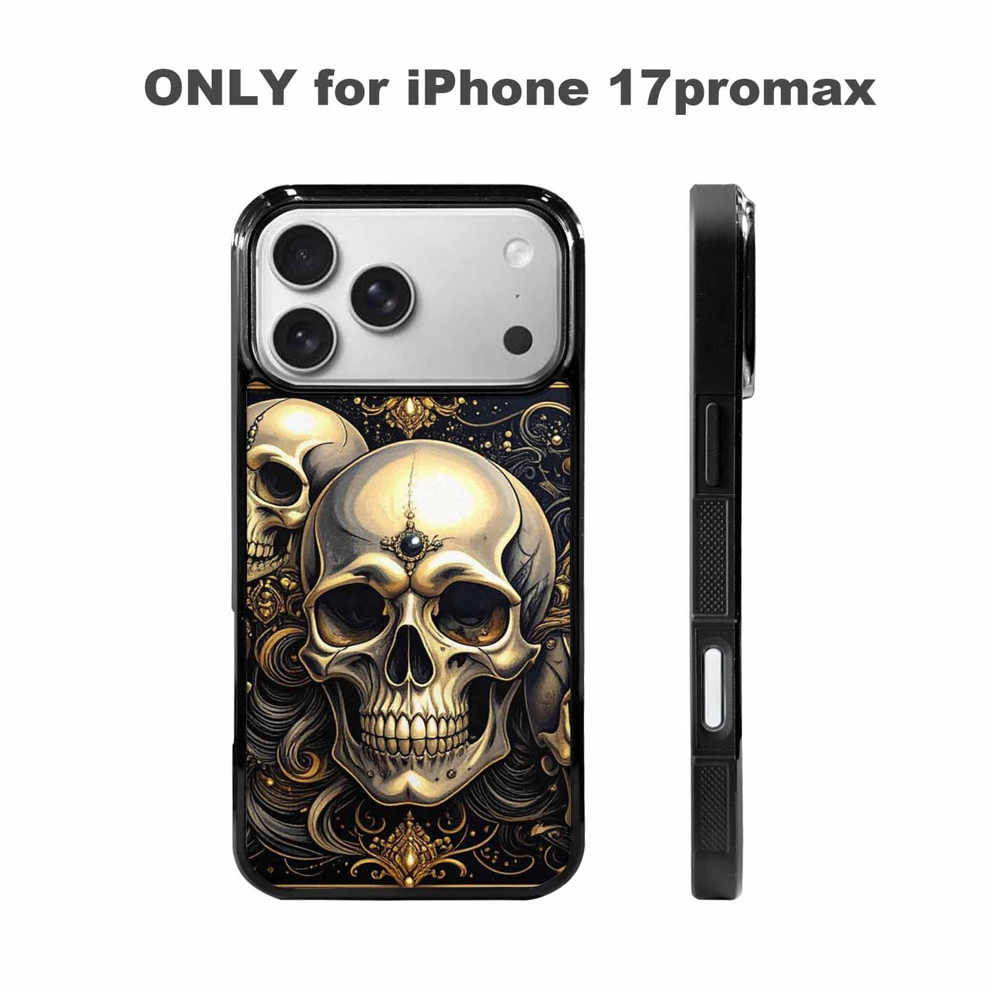 iPhone 17 Pro Max Case — Skull Dark Art Gothic Print Gothic, Custom Made Phone Cover