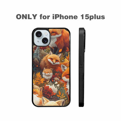 iPhone 15 Plus Case — Fox Forest Fox Forest Pattern Hundreds, Personalized Phone Case