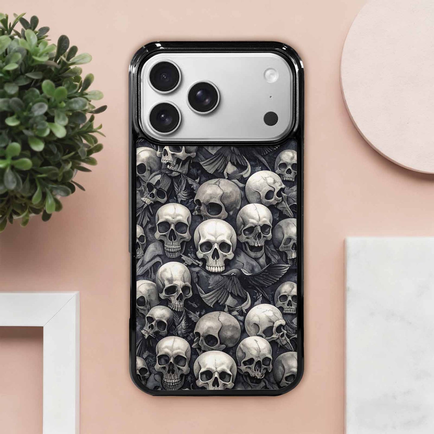 iPhone 17 Pro Max Case — Skull Dark Art Gothic Print Gothic, Customized Protective Case