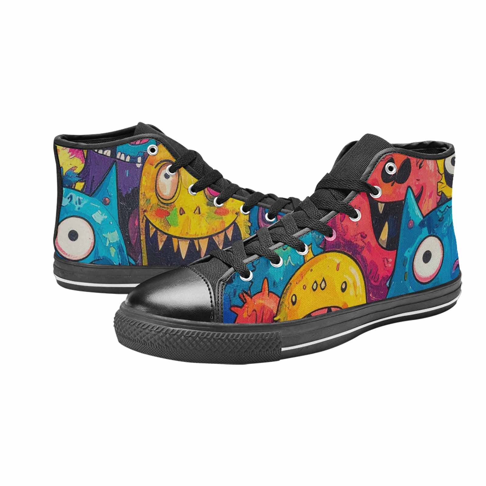 MEN'S Goofy Cartoon Monster High Top Canvas Grunge Custom Sneakers