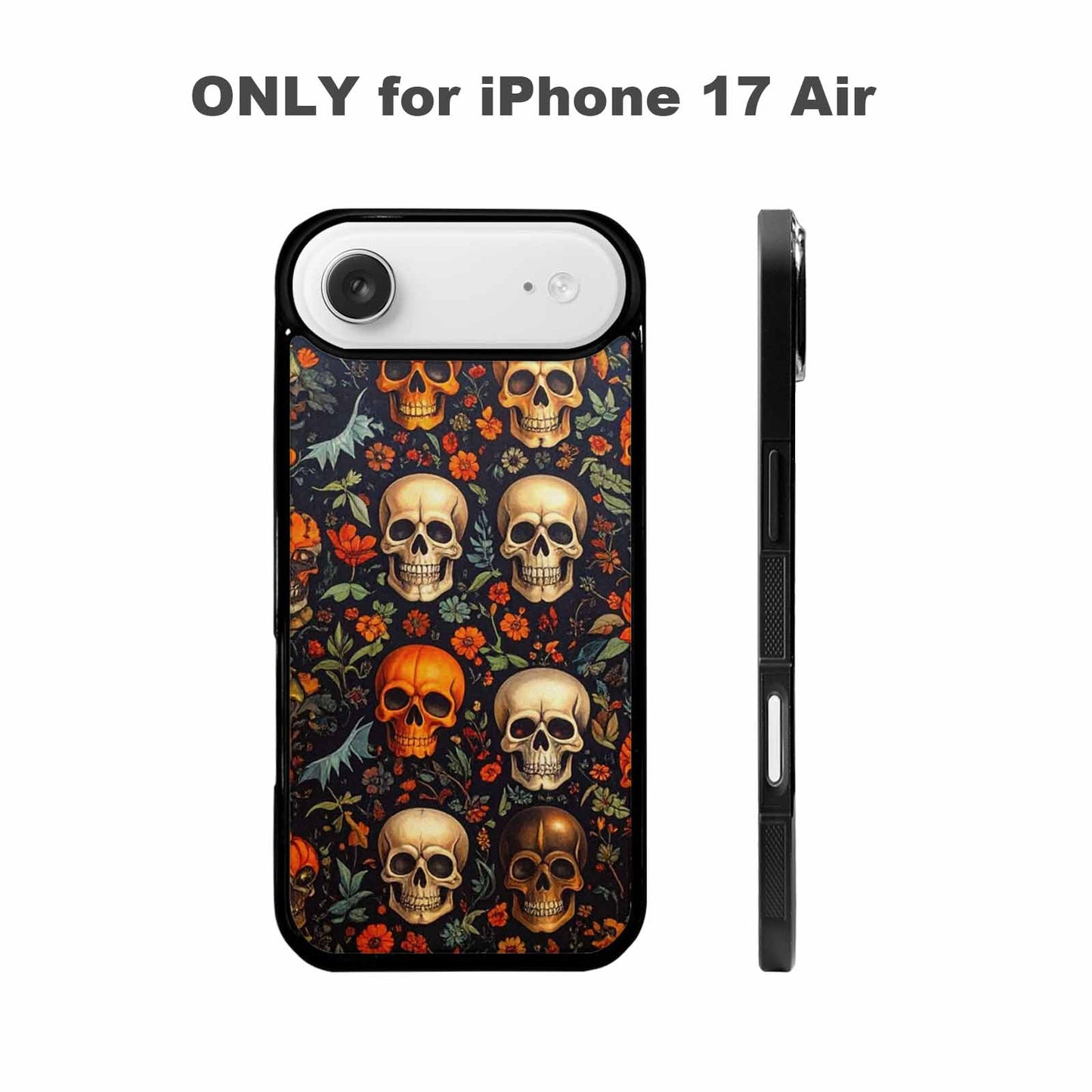 iPhone 17 Air Case — Skulls Halloween Orange Black Small Gothic, Custom Designed Case Cover