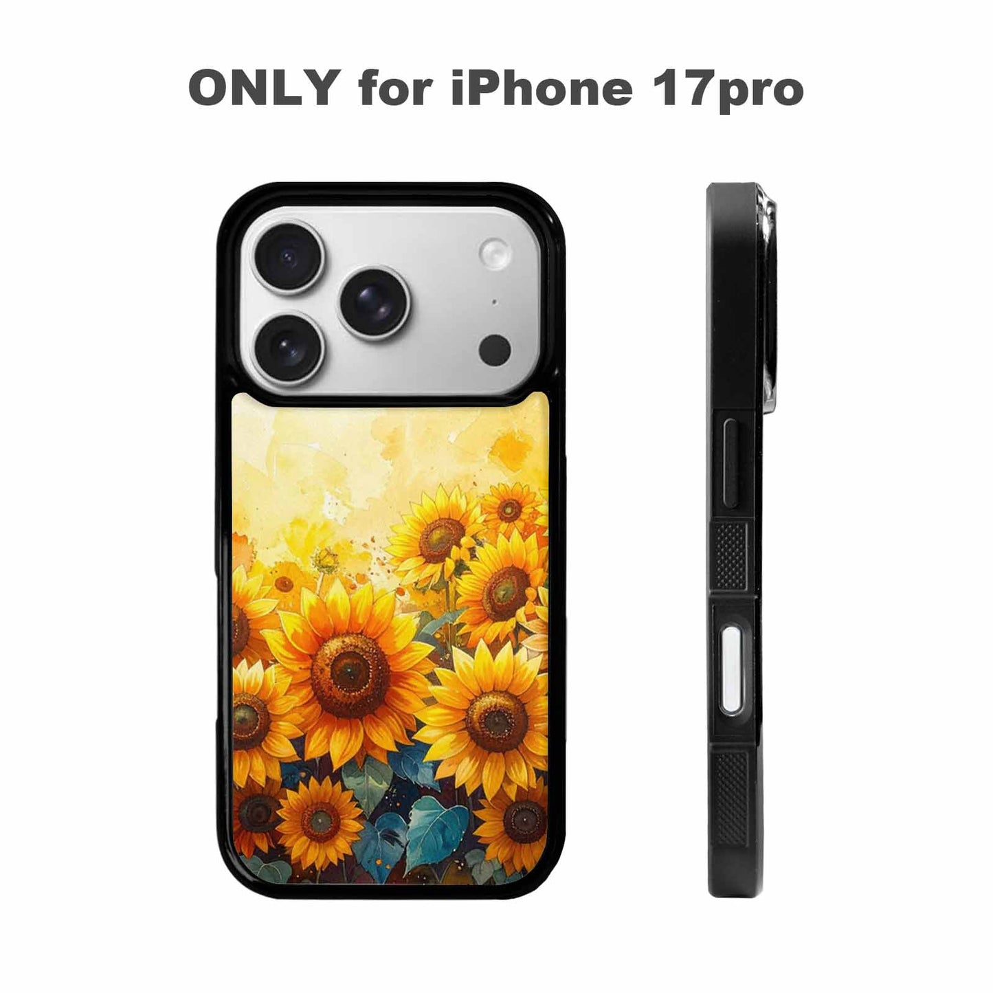 iPhone 17 Pro Case — Full Color Vibrant Sunflower Burst Floral, Custom Art Phone Cover