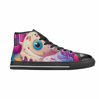 WOMEN'S Melting Icecream Monster Cherry High Top Canvas Aesthetic Custom Shoes