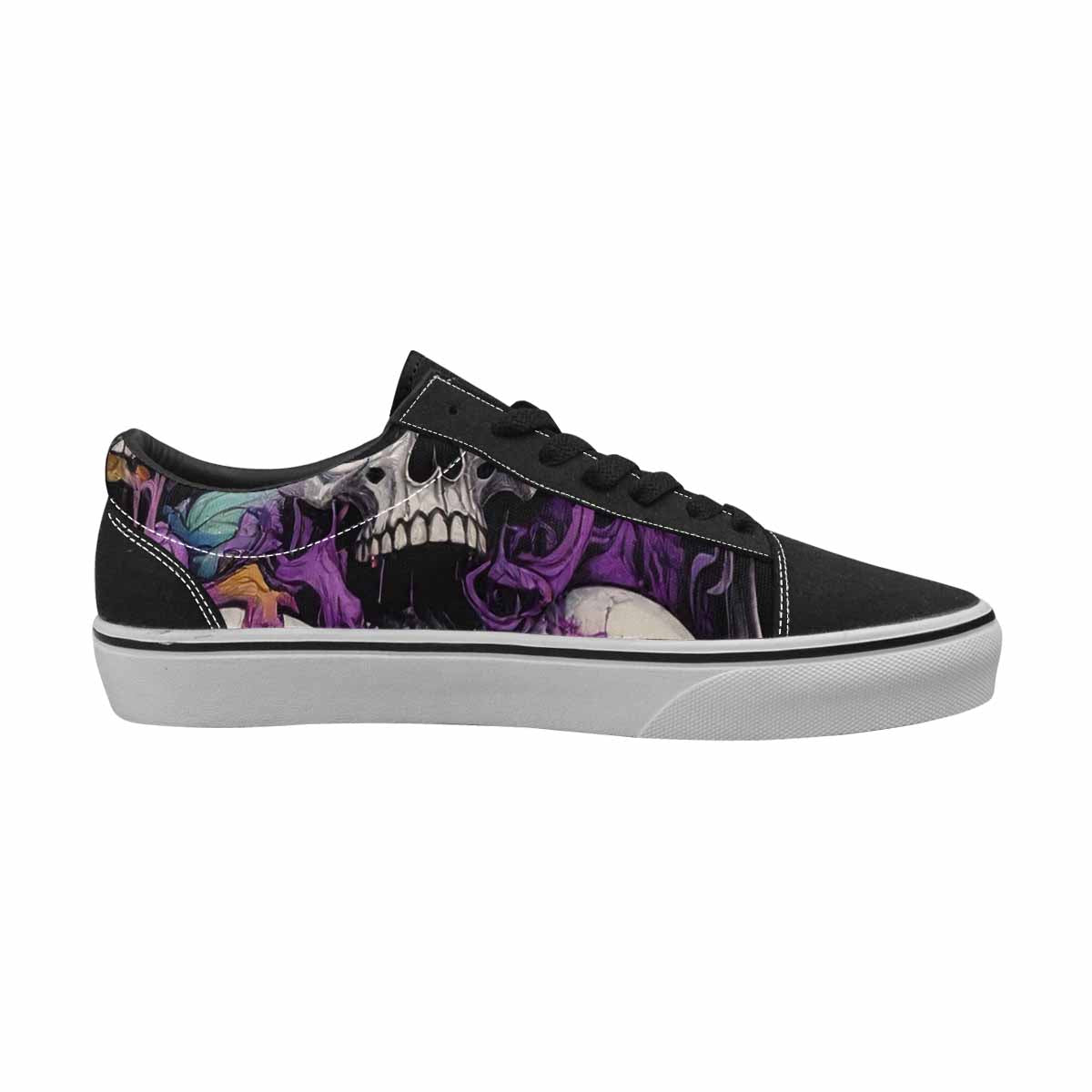 WOMEN'S Rainbow From Skull S Lace-Up Canvas Neon Fantasy Shoes