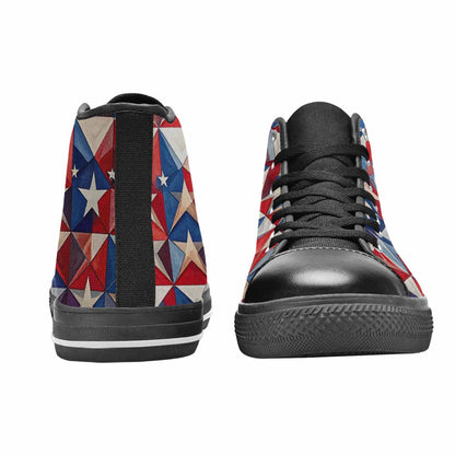 MEN'S American Flag Stars High Top Canvas Cottagecore Sneakers