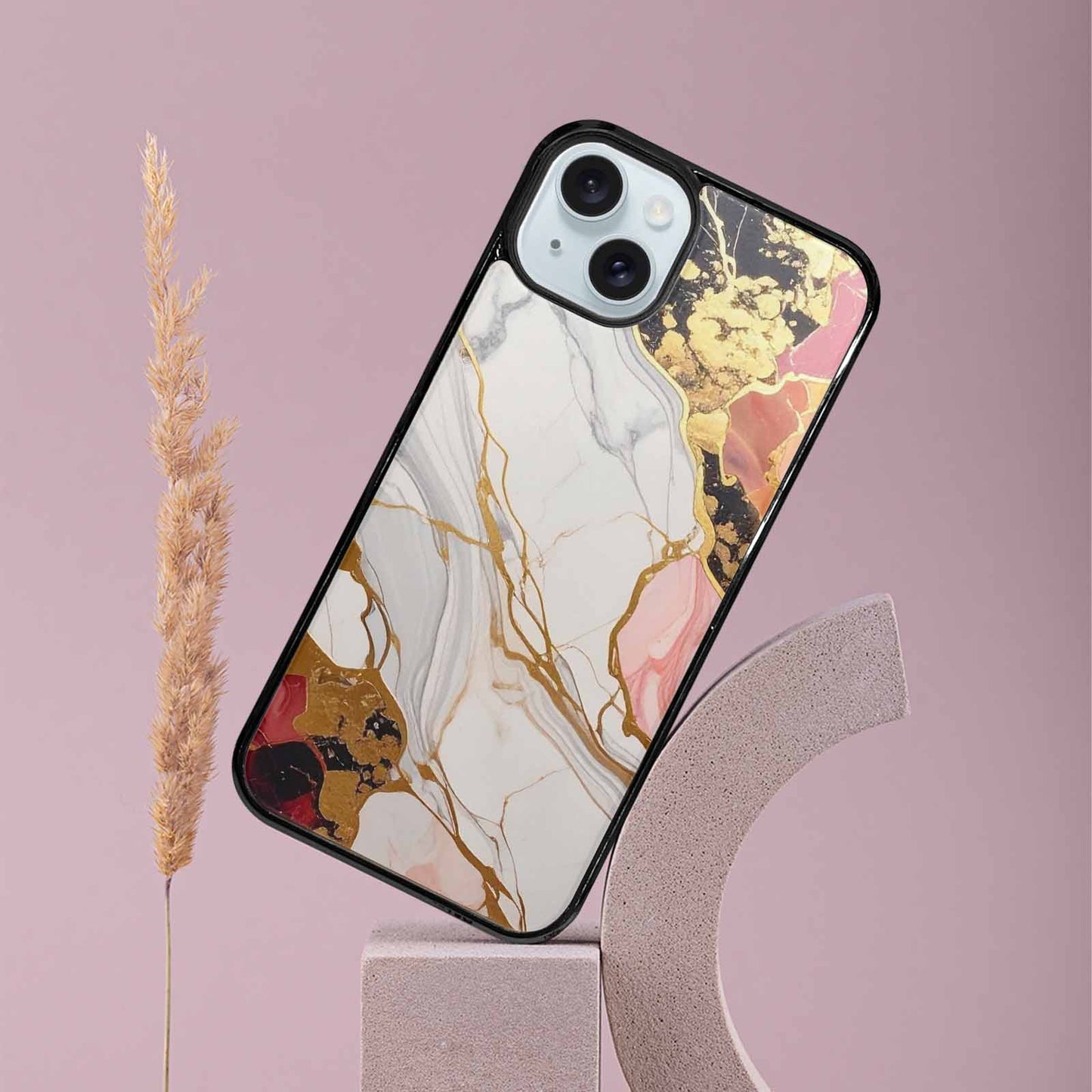 iPhone 15 Plus Case — Marble Vein Marble Veins Pattern Hundreds, Custom Print Case Cover