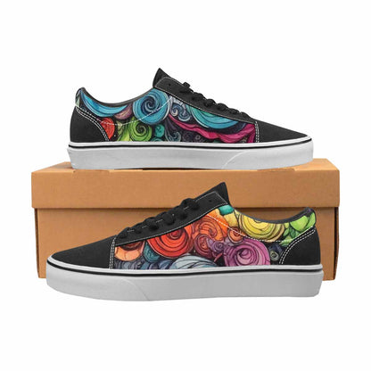 WOMEN'S Tie Lace-Up Canvas Vibrant Chaos Custom Sneakers