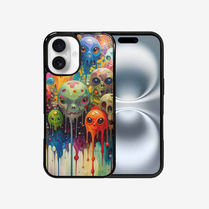 iPhone 16 Case — Aliens Camomelting Aliens Patt E6l, Custom Printed Phone Case