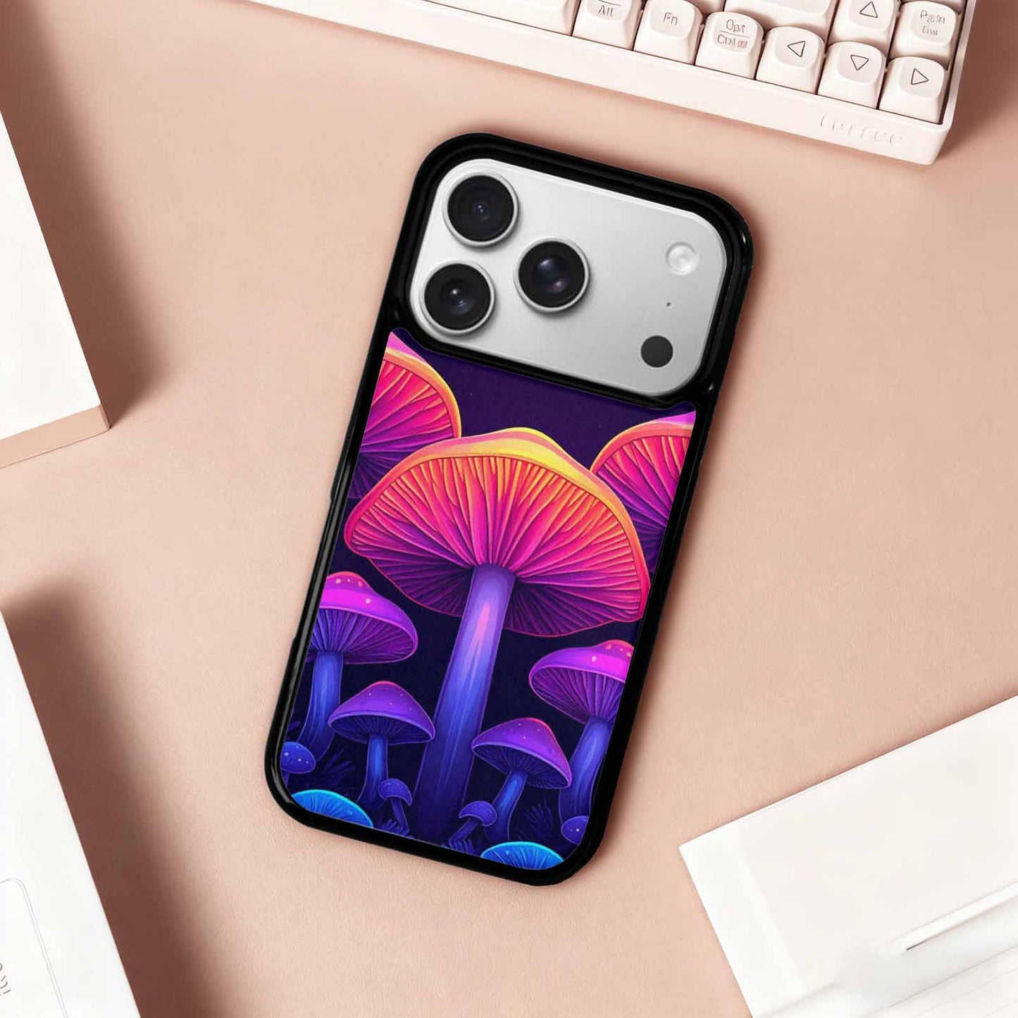 iPhone 17 Pro Case — Psychedelic Mushroom Cartoon Pattern Cartoon Cute, Custom Designed Case Cover