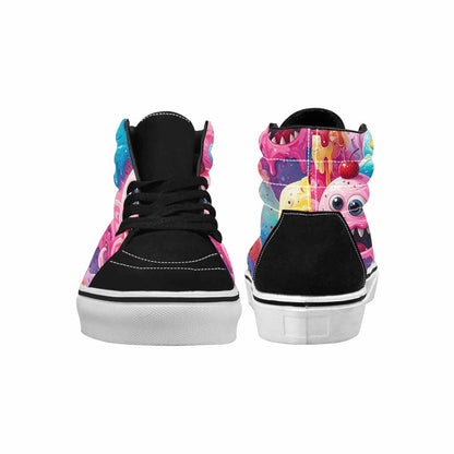 WOMEN'S Melting Icecream Monster Cherry High Top Canvas Vivid Shoes