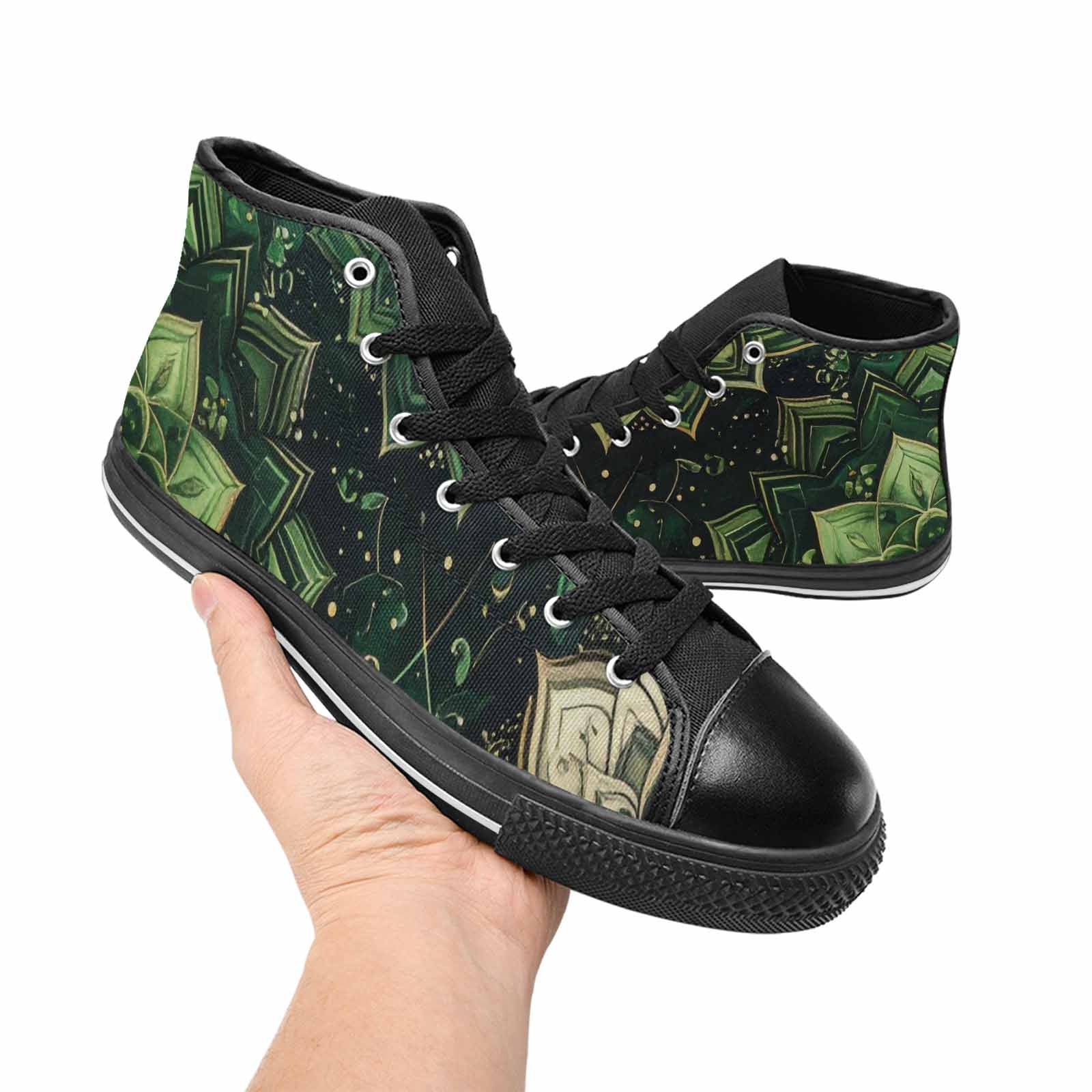 WOMEN'S Mandala High Top Canvas Wallpaper Art Sneakers