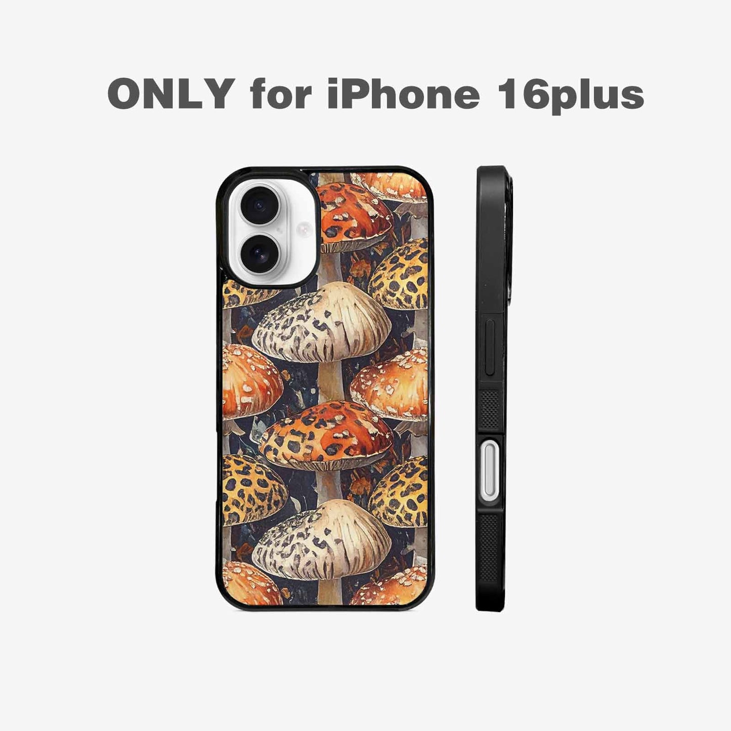 iPhone 16 Plus Case — Mushrooms Pattern Hundreds Of, Unique Phone Case Design