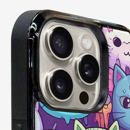 iPhone 16 Pro Max Case — Pastel Gore Cat Character Pattern Hundreds, Customized Protective Case