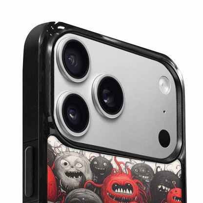 iPhone 17 Pro Max Case — Black &amp; Red Ink Cartoon Cute, Original Design Phone Case