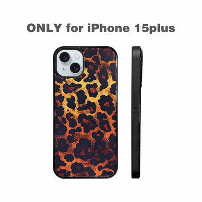 iPhone 15 Plus Case — Leopard Print Dark Seamless Pattern Vibrant, Custom Made Phone Cover