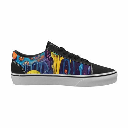 WOMEN'S Aliens  Tie Dye Lace-Up Canvas Vivid Custom Sneakers