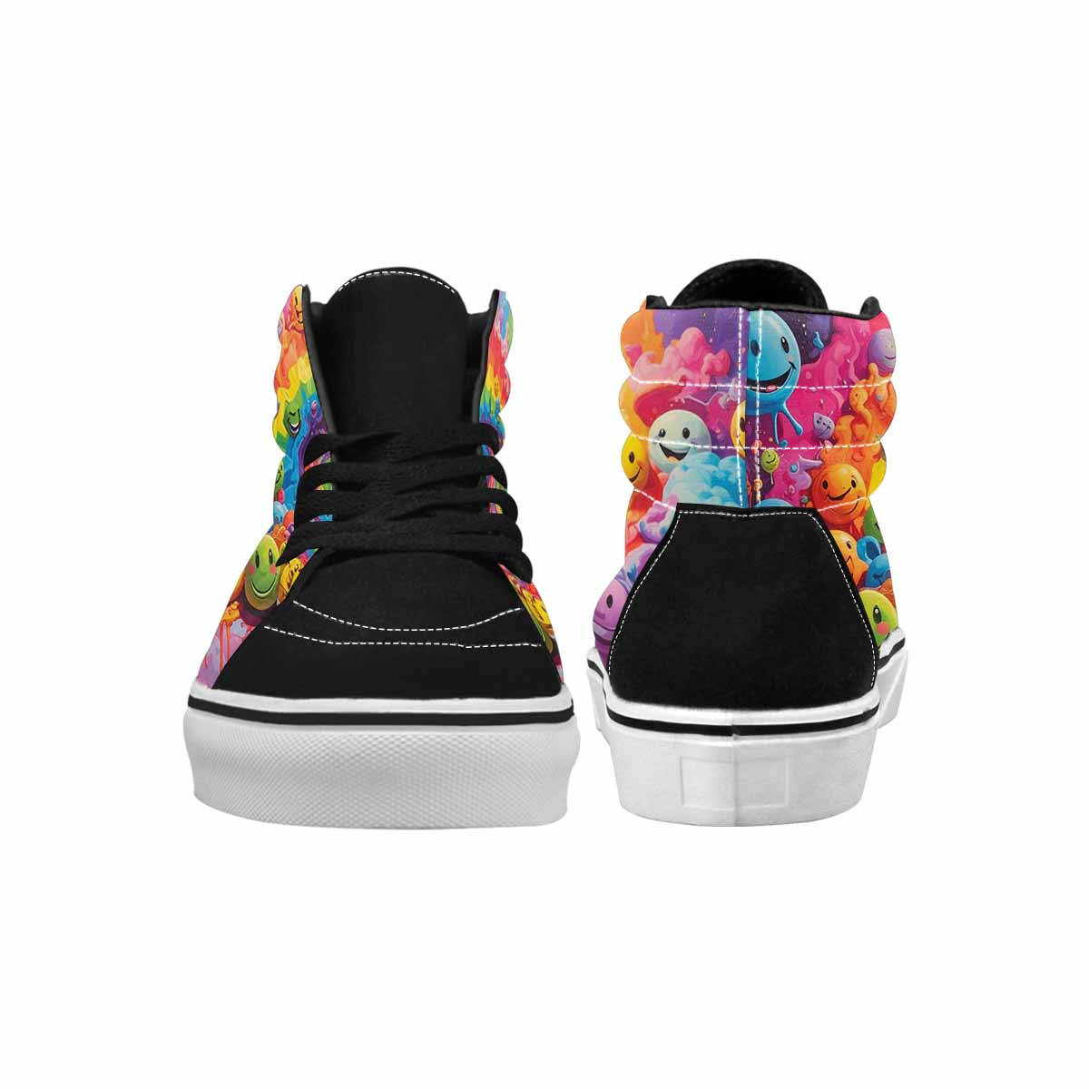MEN'S Smiley Facessmiley Faces  High Top Canvas Y2K Custom Shoes