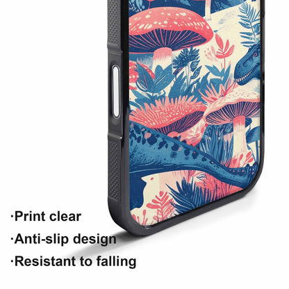 iPhone 17 Pro Max Case — Vintage Dinosaurs Mushroom Retro Vintage, Custom Designed Case Cover