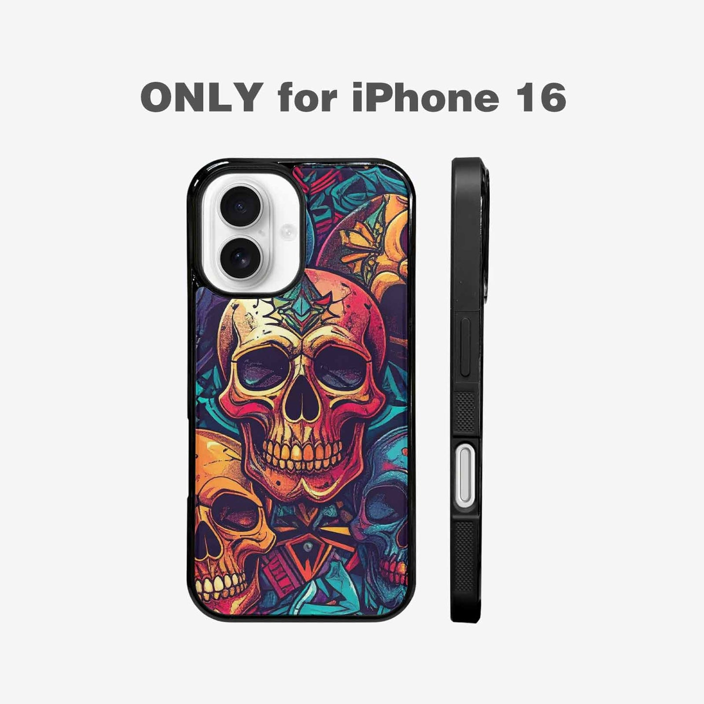 iPhone 16 Case — Sacred Geometry Lots Of Skulls Seamless, Personalized Phone Case
