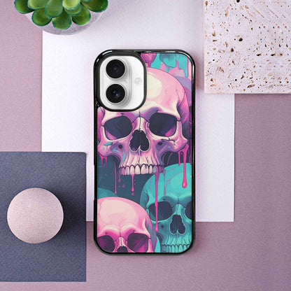 iPhone 16 Case — 1000\'s Of Skulls Overlapping Each Other, Custom Art Phone Cover