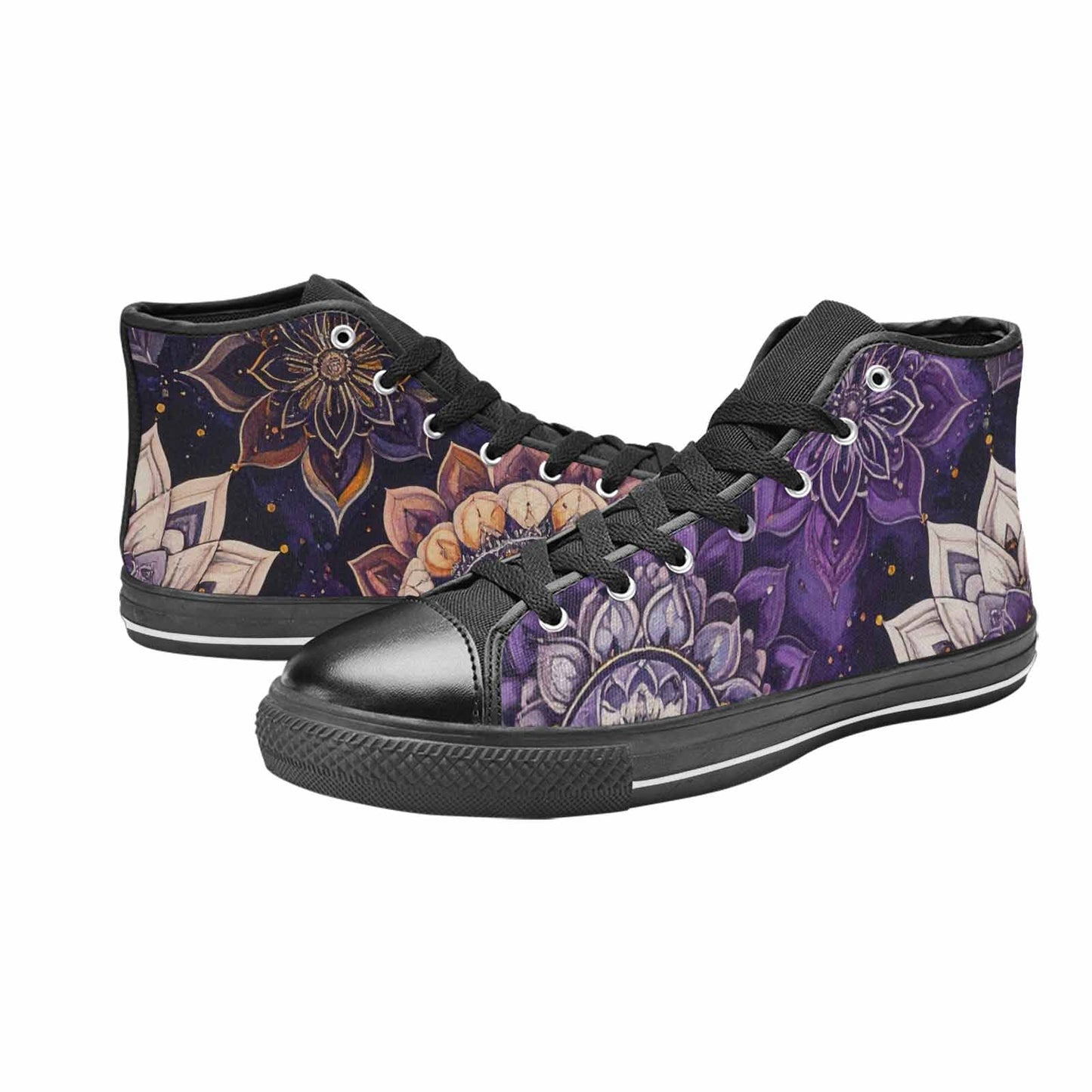 MEN'S Mandala High Top Canvas Wallpaper Art Custom Sneakers