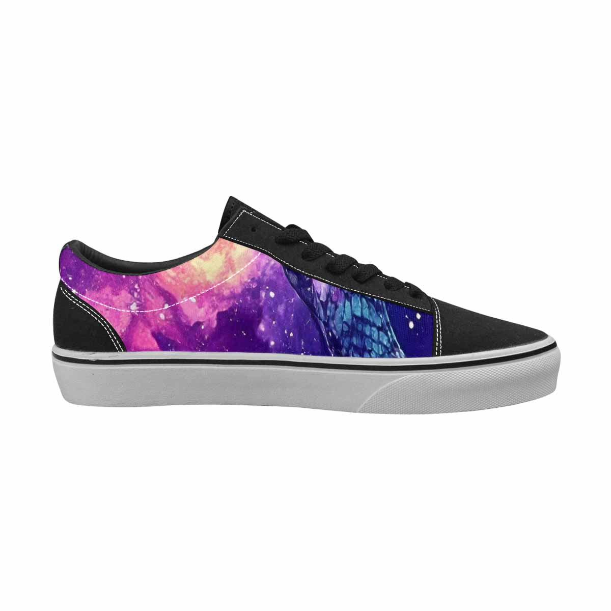 MEN'S Galaxy Snake Print Canvas Lace-Up Neon Fantasy Shoes