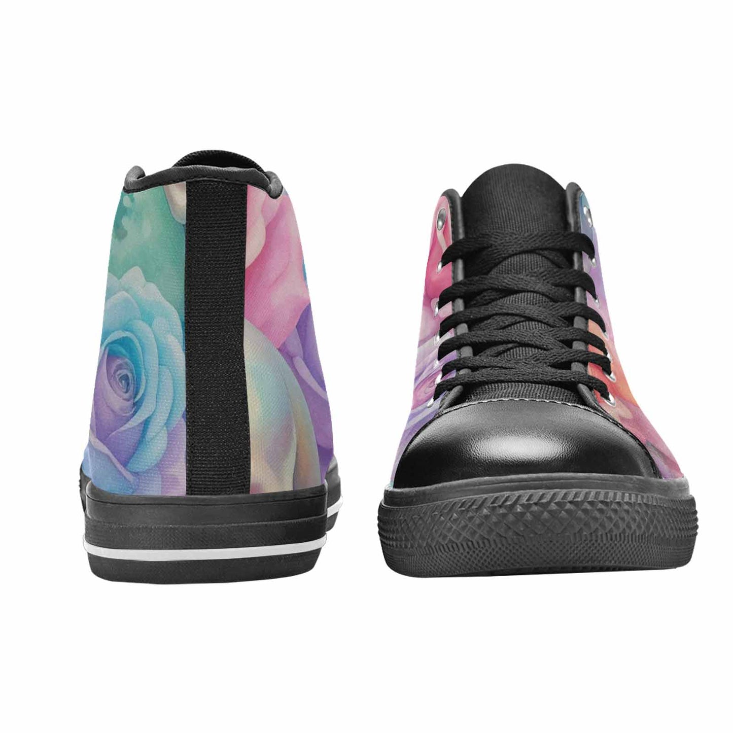 MEN'S Skulls Roses Candy Airbrush High Top Canvas Dark Academia Custom Shoes
