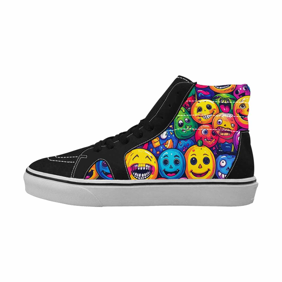 WOMEN'S Funny Looking Cartoon High Top Canvas Neon Fantasy Custom Sneakers