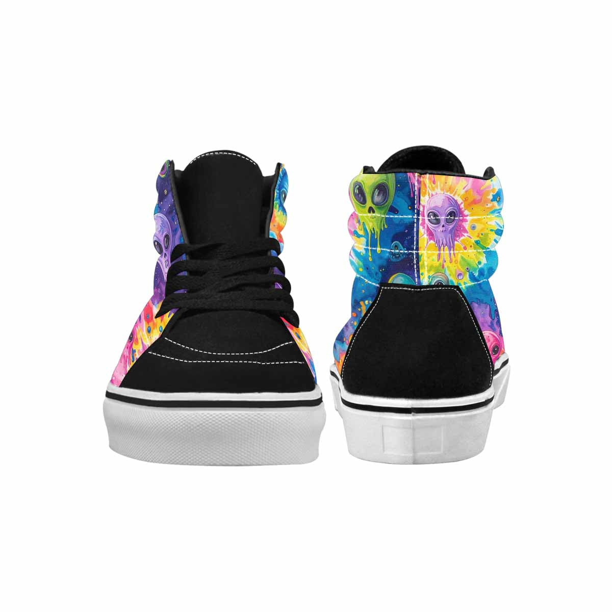 MEN'S Aliens  Tie Dye High Top Canvas Vibrant Chaos Sneakers