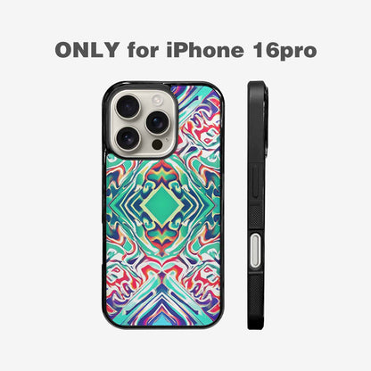 iPhone 16 Pro Case — Holographic Tribal Blaze, Custom Art Phone Cover