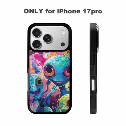 iPhone 17 Pro Case — Cartoon Alien Characters Alien Scifi, Custom Art Phone Cover