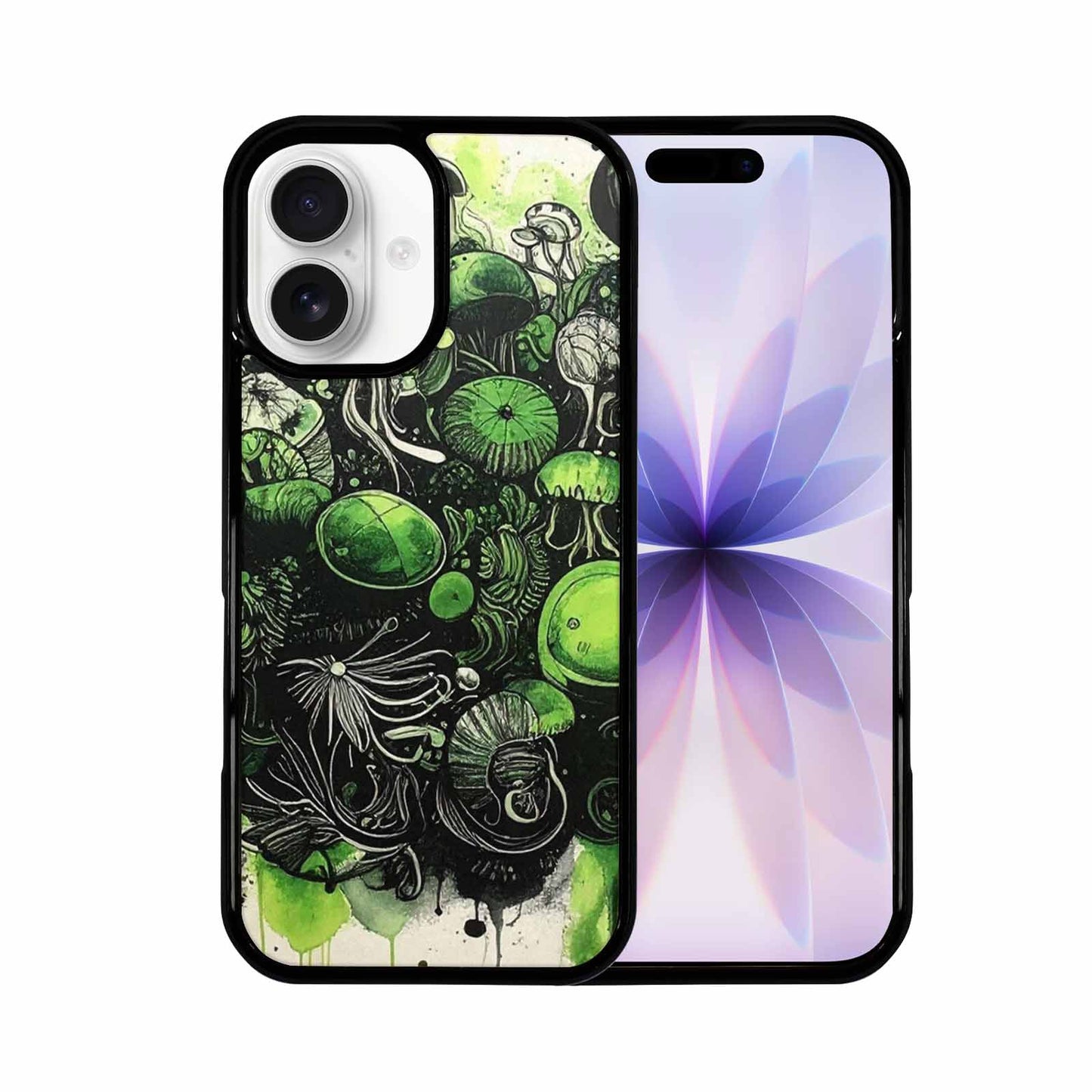 iPhone 17 Case — Sea Creature Burst Black Original Art, Custom Designed Case Cover
