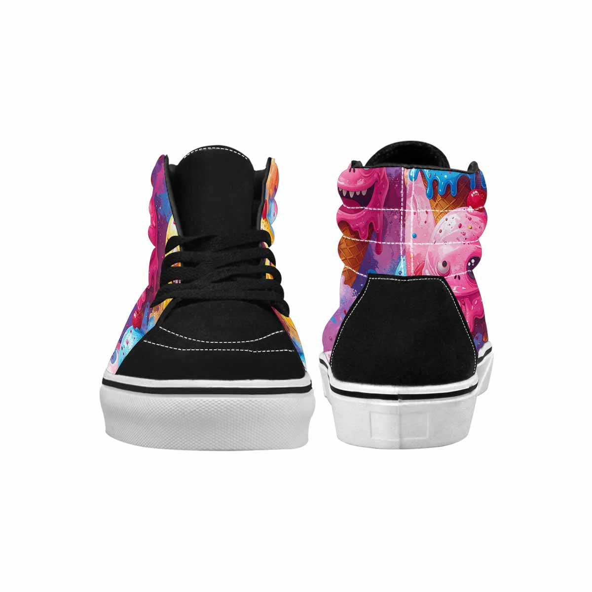 MEN'S Melting Icecream Monster Cherry High Top Canvas Cottagecore Custom Shoes