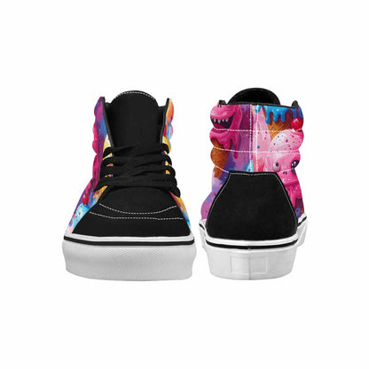 MEN'S Melting Icecream Monster Cherry High Top Canvas Cottagecore Custom Shoes
