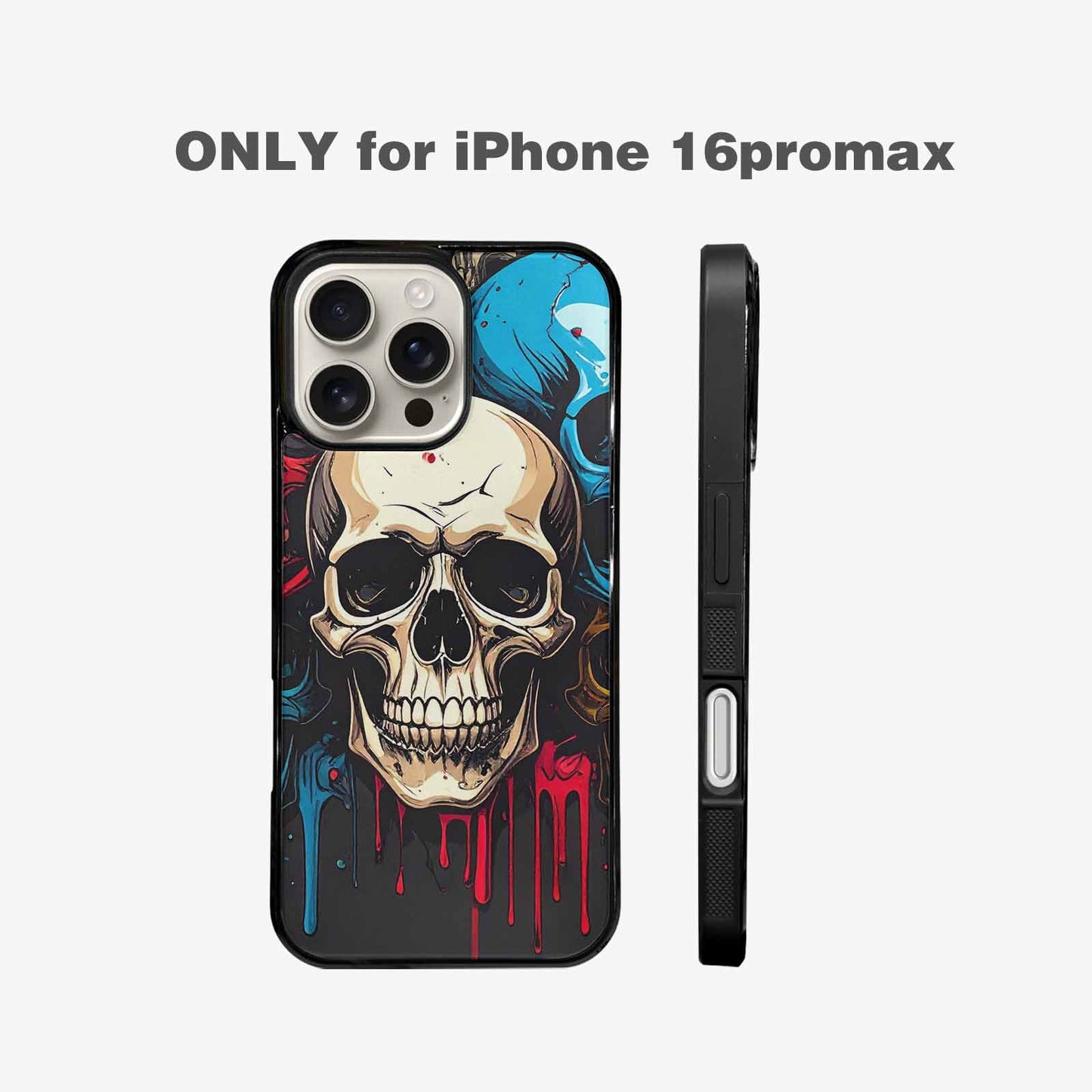 iPhone 16 Pro Max Case — Many Of Skulls Collage Overlapping Art, Custom Printed Phone Case