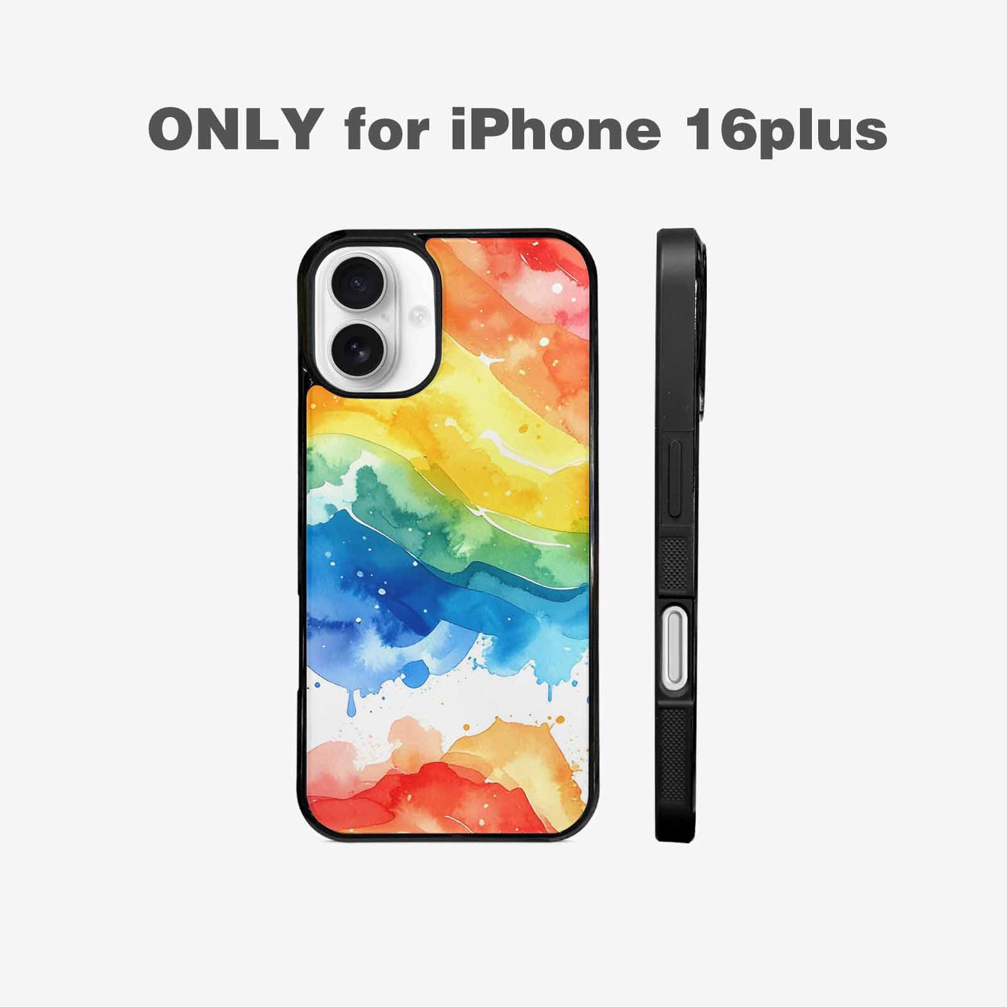 iPhone 16 Plus Case — Watercolor Splash Abstract Pattern Seamless Repeat, Custom Made Phone Cover