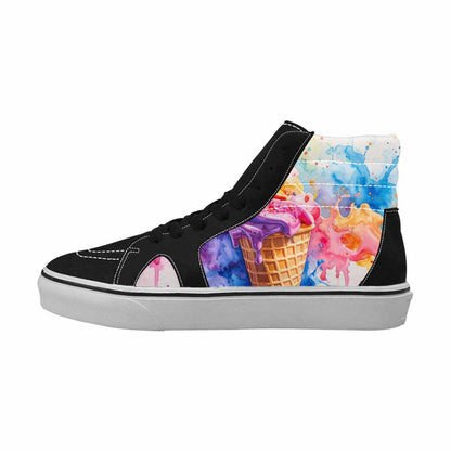 MEN'S Melting Icecream Collage High Top Canvas Y2K Custom Shoes